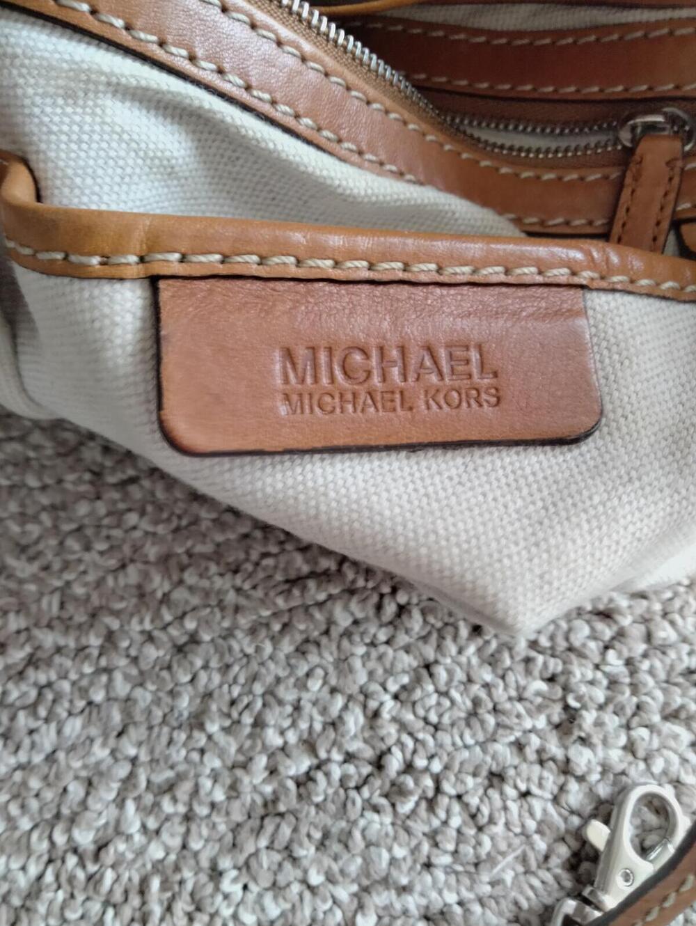 Michael Kors Astor Hobo Shoulder Bag Large Luggage Brown Leather Studded - Picture 7 of 9